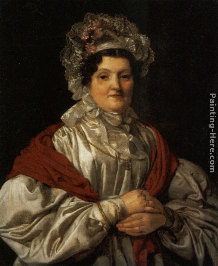 Ferdinand Georg Waldmuller Frau In Weisser Spitzenhaube